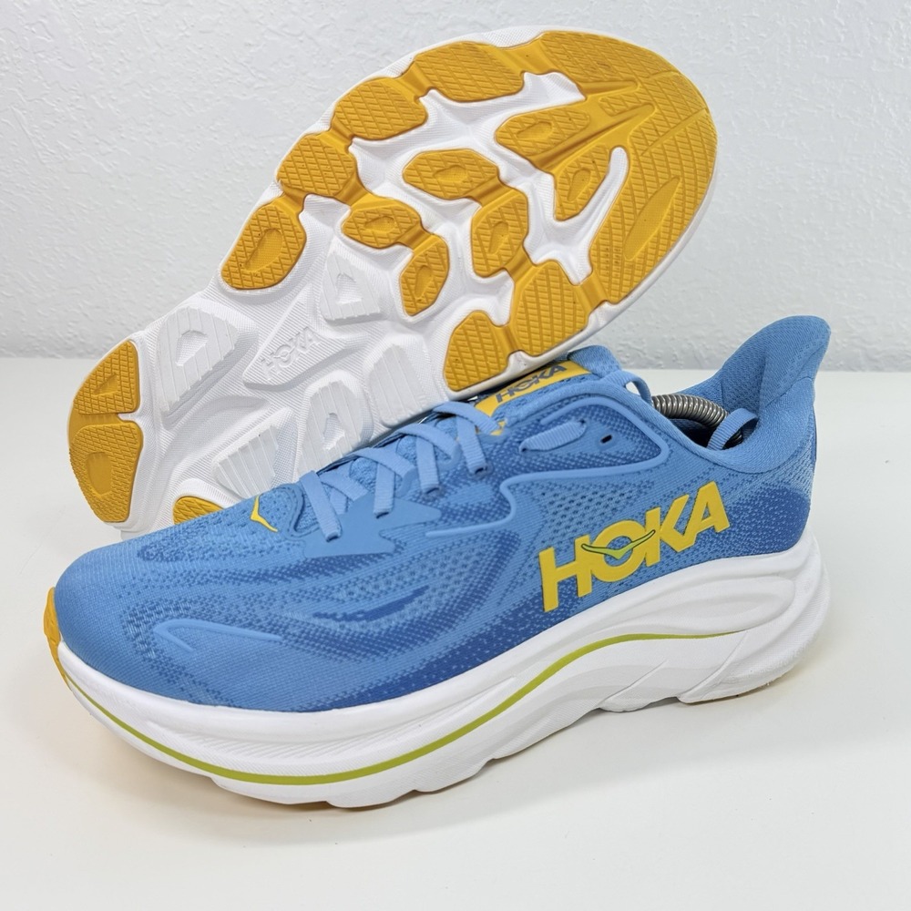 Hoka Clifton 10 Wide Running Shoes Mens Size 12 EE Blue Gym Sneakers 1162032 ALF